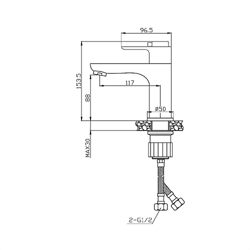Смеситель для раковины Orange Thermo T19-021cr термостатический Смеситель для раковины Orange Thermo T19-021cr термостатический