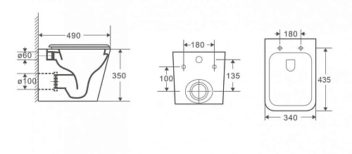 Унитаз подвесной CeramaLux 5171 MW белый матовый с крышкой микролифт Унитаз подвесной CeramaLux 5171 MW белый матовый с крышкой микролифт