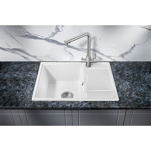 Кухонная мойка Milacio Navarra 65 Cuarzo (MC.77062), белый Кухонная мойка Milacio Navarra 65 Cuarzo (MC.77062), белый