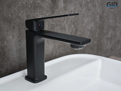 Смеситель для раковины Gid Niagara L057-BM-K L057BMK черный матовый Смеситель для раковины Gid Niagara L057-BM-K L057BMK черный матовый