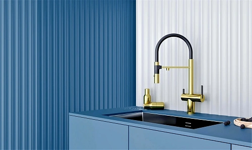 Смеситель для кухни Paulmark Gravity золото Gr213888-G Смеситель для кухни Paulmark Gravity золото Gr213888-G