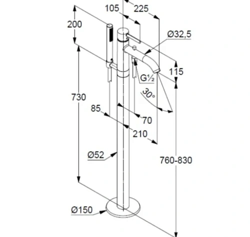 Смеситель для ванны Kludi BOZZ 38590N576 для внутренней части 88088 брашированный никель Смеситель для ванны Kludi BOZZ 38590N576 для внутренней части 88088 брашированный никель