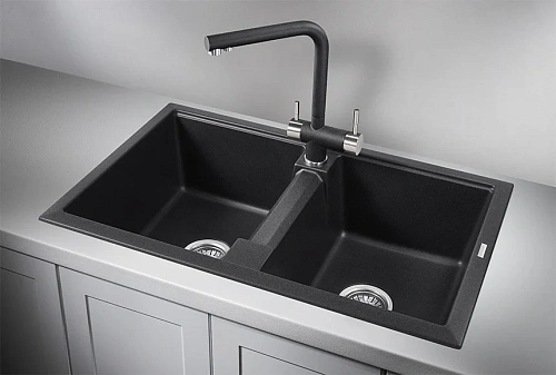 Кухонная мойка Granula 8101, ЧЁРНЫЙ, кварц 810х500 Кухонная мойка Granula 8101, ЧЁРНЫЙ, кварц 810х500