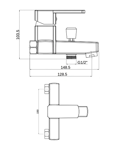 Смеситель для ванны OneLife P06-100cr хром Смеситель для ванны OneLife P06-100cr хром