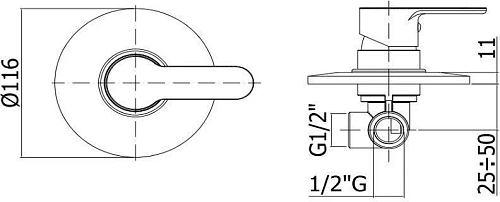 Смеситель для душа Paffoni Blu BLU010CR (с внутренней частью) Смеситель для душа Paffoni Blu BLU010CR (с внутренней частью)