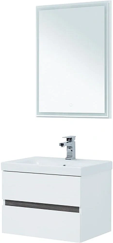 Тумба под раковину Aquanet Беркли 60 белый/дуб рошелье 00254289 Тумба под раковину Aquanet Беркли 60 белый/дуб рошелье 00254289