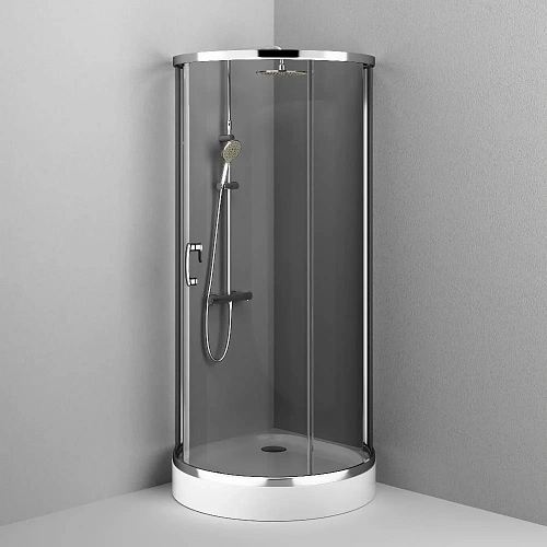 Душевой уголок AM.PM Like W83UG-333-095CG Round 95x95, стекло тонированное, профиль хром глянц, без по Душевой уголок AM.PM Like W83UG-333-095CG Round 95x95, стекло тонированное, профиль хром глянц, без по