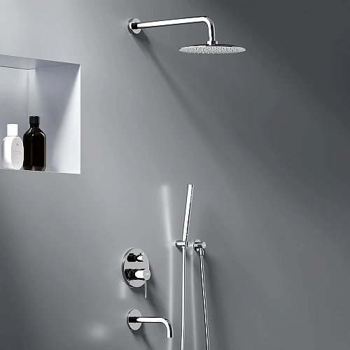 Душевая система Damixa Scandinavian Pure 936510000 встраиваемая с изливом, хром Душевая система Damixa Scandinavian Pure 936510000 встраиваемая с изливом, хром