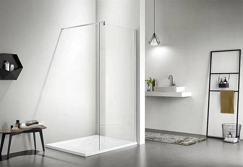 Душевая перегородка Aquatek Walk in 700x2000 профиль хром, стекло прозрачное AQ WIW 07020CH Душевая перегородка Aquatek Walk in 700x2000 профиль хром, стекло прозрачное AQ WIW 07020CH