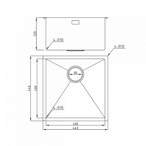 Кухонная мойка Milacio Denia 44 Steel (MC.77438) золото Кухонная мойка Milacio Denia 44 Steel (MC.77438) золото