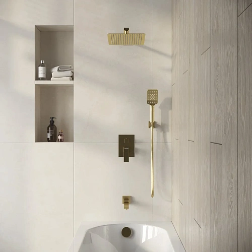 Душевая система GROSSMAN Style 501.K35.05.320 скрытого монтажа золото сатиновый Душевая система GROSSMAN Style 501.K35.05.320 скрытого монтажа золото сатиновый