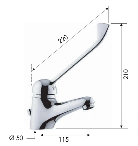 Смеситель для раковины Remer K14 медицинский Смеситель для раковины Remer K14 медицинский