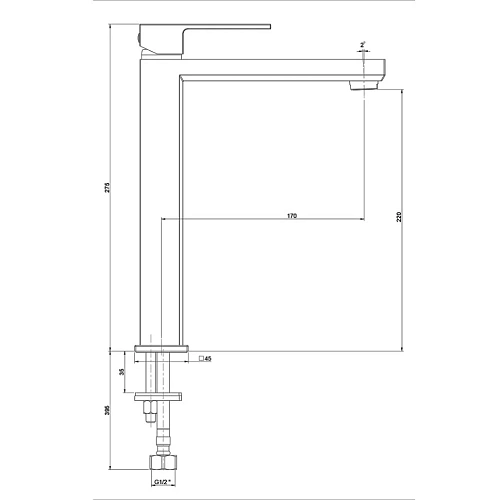 Смеситель для раковины Paini Grazia 21CR205LL без донного клапана, высокий Смеситель для раковины Paini Grazia 21CR205LL без донного клапана, высокий