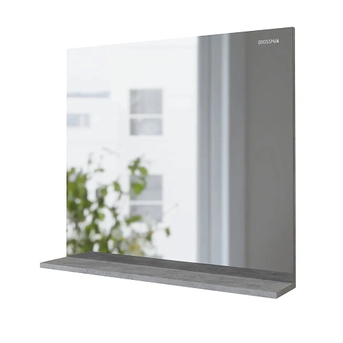 Зеркало GROSSMAN ЭДВАНС-80 см с полкой цемент светлый 80x71,6 208007 Зеркало GROSSMAN ЭДВАНС-80 см с полкой цемент светлый 80x71,6 208007