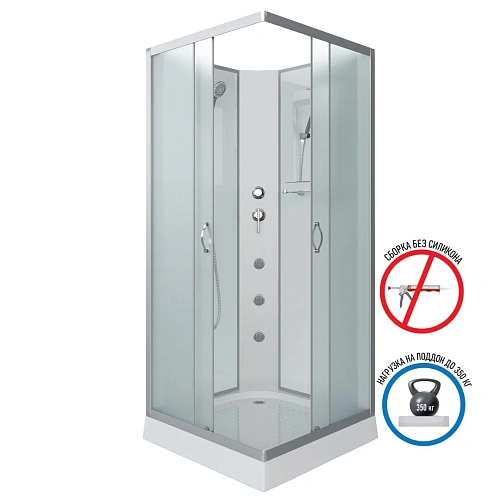 Душевая кабина Niagara Classic NG-1101-14BKG (900х900х2000) низкий поддон (13см) стекло матовое с полкой 11011423BKG Душевая кабина Niagara Classic NG-1101-14BKG (900х900х2000) низкий поддон (13см) стекло матовое с полкой 11011423BKG