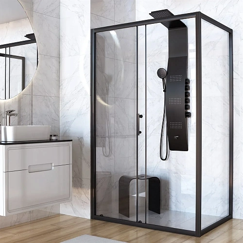 Душевая панель Taliente A04 147x23см, черный, с изливом TA-G-A04Bb+s Душевая панель Taliente A04 147x23см, черный, с изливом TA-G-A04Bb+s