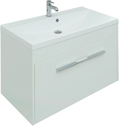 Тумба под раковину Aquanet Августа 90 белый (ручка хром) 00274019 Тумба под раковину Aquanet Августа 90 белый (ручка хром) 00274019