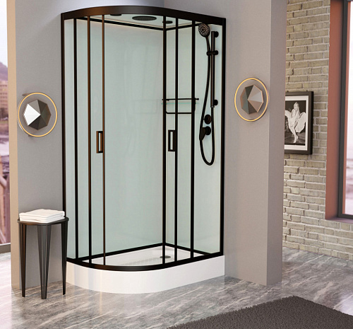 Душевая кабина Frank F412R М Black 120x80 20061 закаленное матовое стекло Душевая кабина Frank F412R М Black 120x80 20061 закаленное матовое стекло
