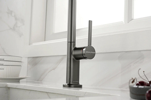 Смеситель для кухни Paulmark NEO вороненая сталь Ne214419-GM Смеситель для кухни Paulmark NEO вороненая сталь Ne214419-GM