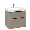 Картинка анонса товара «тумба под раковину villeroy &amp; boch subway 3.0 с подсветкой taupe / taupe c576l1vm»