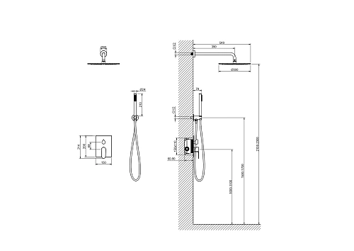Душевая система Aquatek ОБЕРОН AQ1272MB Черный матовый Душевая система Aquatek ОБЕРОН AQ1272MB Черный матовый