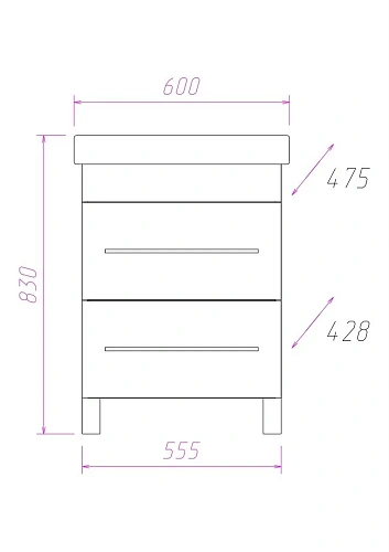 Тумба под раковину Onika ОЛИМП 60.13 106039 Тумба под раковину Onika ОЛИМП 60.13 106039