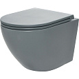 Унитаз подвесной AQUAme AQM2002MGR с сиденьем SoftClose, технология смыва Rimless, скрытый крепеж се Унитаз подвесной AQUAme AQM2002MGR с сиденьем SoftClose, технология смыва Rimless, скрытый крепеж се