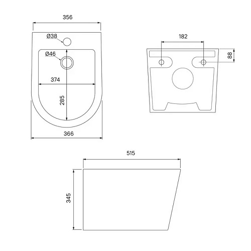 Комплект 2в1: подвесной унитаз и биде IDDIS Calipso (CALR3BMi73) черный матовый Комплект 2в1: подвесной унитаз и биде IDDIS Calipso (CALR3BMi73) черный матовый