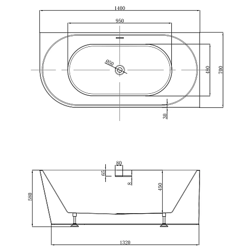 Акриловая ванна ABBER AB9502-1.4 R белая Акриловая ванна ABBER AB9502-1.4 R белая