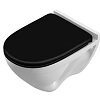 Унитаз подвесной Sanita Luxe Attica Color Black ATCSLWH0110 с сиденьем Soft Close Унитаз подвесной Sanita Luxe Attica Color Black ATCSLWH0110 с сиденьем Soft Close