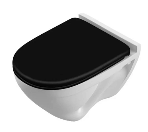 Унитаз подвесной Sanita Luxe Attica Color Black ATCSLWH0110 с сиденьем Soft Close Унитаз подвесной Sanita Luxe Attica Color Black ATCSLWH0110 с сиденьем Soft Close