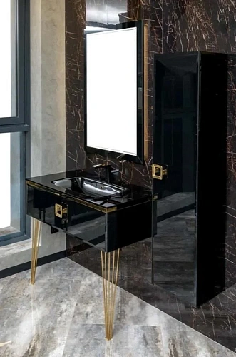 Тумба под раковину Boheme Lucido 100 см глянцевый черный 770-100-GB Тумба под раковину Boheme Lucido 100 см глянцевый черный 770-100-GB