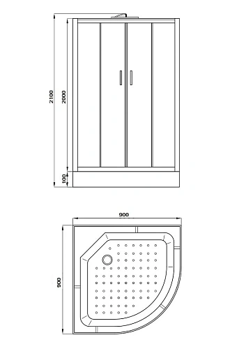 Душевая кабина Parly EC931 900x900 профиль белый, стекло тонированное Душевая кабина Parly EC931 900x900 профиль белый, стекло тонированное