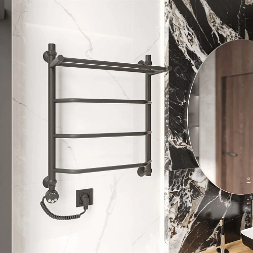 Полотенцесушитель электрический EWRIKA Сафо FT 60х50 L, черный матовый 537254 Полотенцесушитель электрический EWRIKA Сафо FT 60х50 L, черный матовый 537254