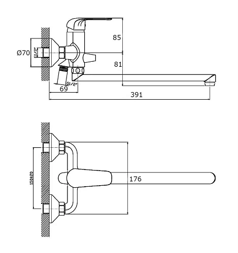 Смеситель для ванны Orange Iris M41-211cr Смеситель для ванны Orange Iris M41-211cr