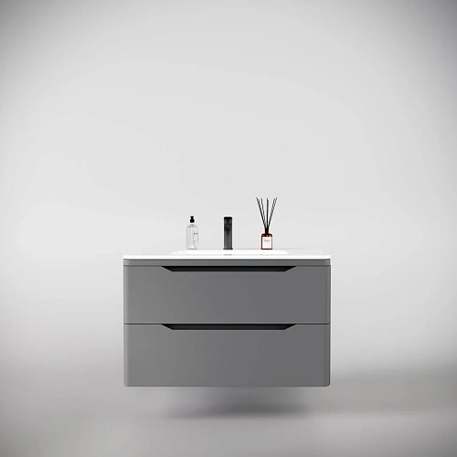 Тумба под раковину Style Line Марелла 90 Люкс антискрейтч серый, PLUS подвесная СС-00002415 Тумба под раковину Style Line Марелла 90 Люкс антискрейтч серый, PLUS подвесная СС-00002415