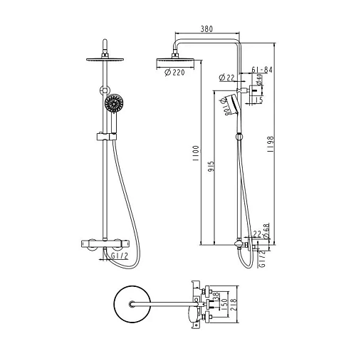 Душевая система Bravat Waterfall F939114C-A-RUS Душевая система Bravat Waterfall F939114C-A-RUS