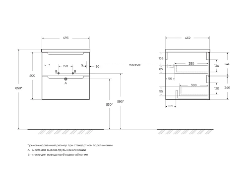 Тумба под раковину BelBagno ETNA-500-2C-SO-BL Bianco Lucido подвесная 496x462 Тумба под раковину BelBagno ETNA-500-2C-SO-BL Bianco Lucido подвесная 496x462