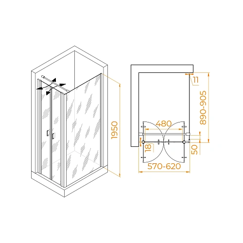 Душевой уголок RGW PA-144B (PA-104B+Z-050-2B+O-104B) 600x900 мм 060814469-014 черный Easy Clean Душевой уголок RGW PA-144B (PA-104B+Z-050-2B+O-104B) 600x900 мм 060814469-014 черный Easy Clean