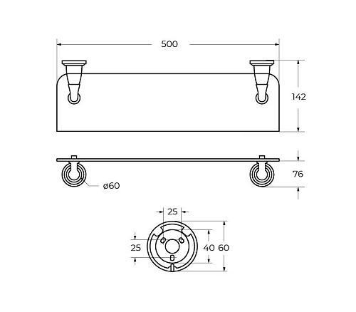 Полка ART&MAX BIANCHI AM-E-2611-Do золото Полка ART&MAX BIANCHI AM-E-2611-Do золото