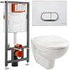 Комплект унитаза с инсталляцией Vitra Normus 9773B003-7203 с сиденьем, клавиша смыва хром матовый