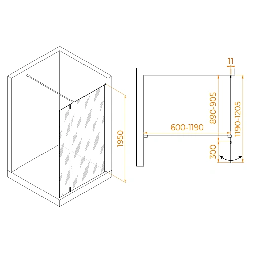 Душевая перегородка RGW Walk In WA-050B (WA-002B + Z-070B) 900 мм 351005093-14 черный, Easy Clean Душевая перегородка RGW Walk In WA-050B (WA-002B + Z-070B) 900 мм 351005093-14 черный, Easy Clean