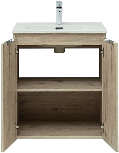Тумба под раковину Aquanet Алвита New 60 2 дверцы, дуб веллингтон белый 00277525 Тумба под раковину Aquanet Алвита New 60 2 дверцы, дуб веллингтон белый 00277525