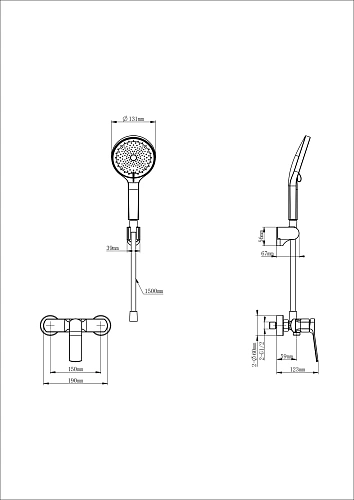 Смеситель для душа Wonzon & Woghand брашированное золото (WW-B2585-BG) Смеситель для душа Wonzon & Woghand брашированное золото (WW-B2585-BG)