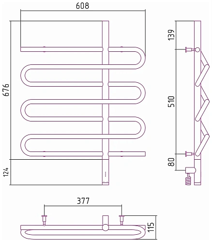 Полотенцесушитель электрический Сунержа Эпатаж 3.0 800х600 МЭМ правый 022-5851-8060 Матовая шампань Полотенцесушитель электрический Сунержа Эпатаж 3.0 800х600 МЭМ правый 022-5851-8060 Матовая шампань