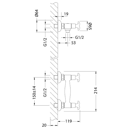 Смеситель для душа Lemark Flora LM0103C, хром Смеситель для душа Lemark Flora LM0103C, хром