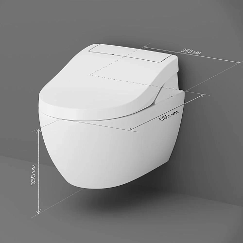 Унитаз подвесной AM.PM Awe C111739SC с электронной крышкой биде Clean Care Унитаз подвесной AM.PM Awe C111739SC с электронной крышкой биде Clean Care
