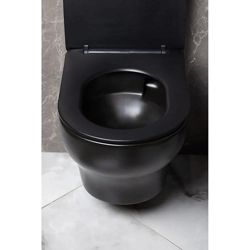 Унитаз подвесной Boheme FIORE 978-SET-B черный матовый c крышкой Унитаз подвесной Boheme FIORE 978-SET-B черный матовый c крышкой