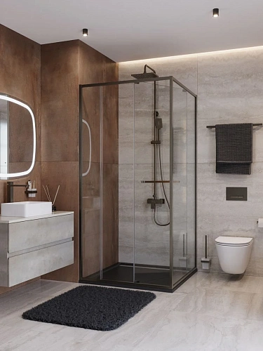 Душевой уголок CEZARES LUX-AH-FS-11-100/80-C-GM 100x80 см, профиль оружейная сталь, стекло прозрачное Душевой уголок CEZARES LUX-AH-FS-11-100/80-C-GM 100x80 см, профиль оружейная сталь, стекло прозрачное