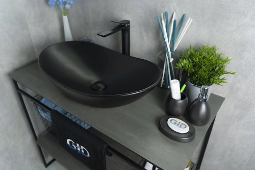 Раковина Gid Bm9811 53337 накладная черная матовая 61x37x15 Раковина Gid Bm9811 53337 накладная черная матовая 61x37x15